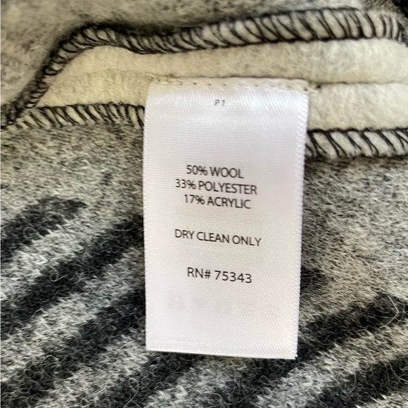 Kenar Wool Blend hooded coat jacket black white buffalo plaid large - Picture 4 of 8